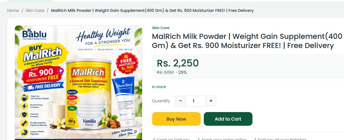 Weight gain powder
